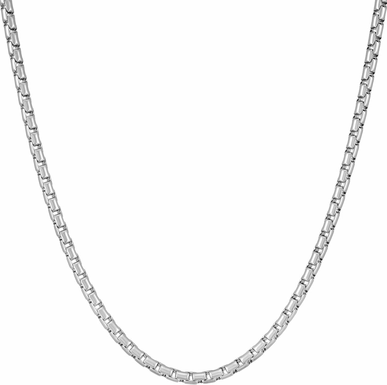 LIFETIME JEWELRY 2.2mm Rounded Box Chain Necklace for Women & Men 24k Gold Plated