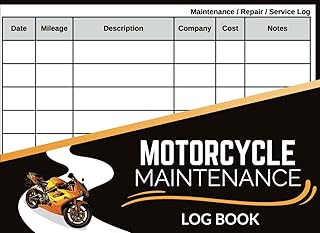 Motorcycle Maintenance Log Book: Track Repairs, Oil Changes, Mileage, and More – Compact Service Record Log for Motorcycles, Small Size 8.25” x 6”