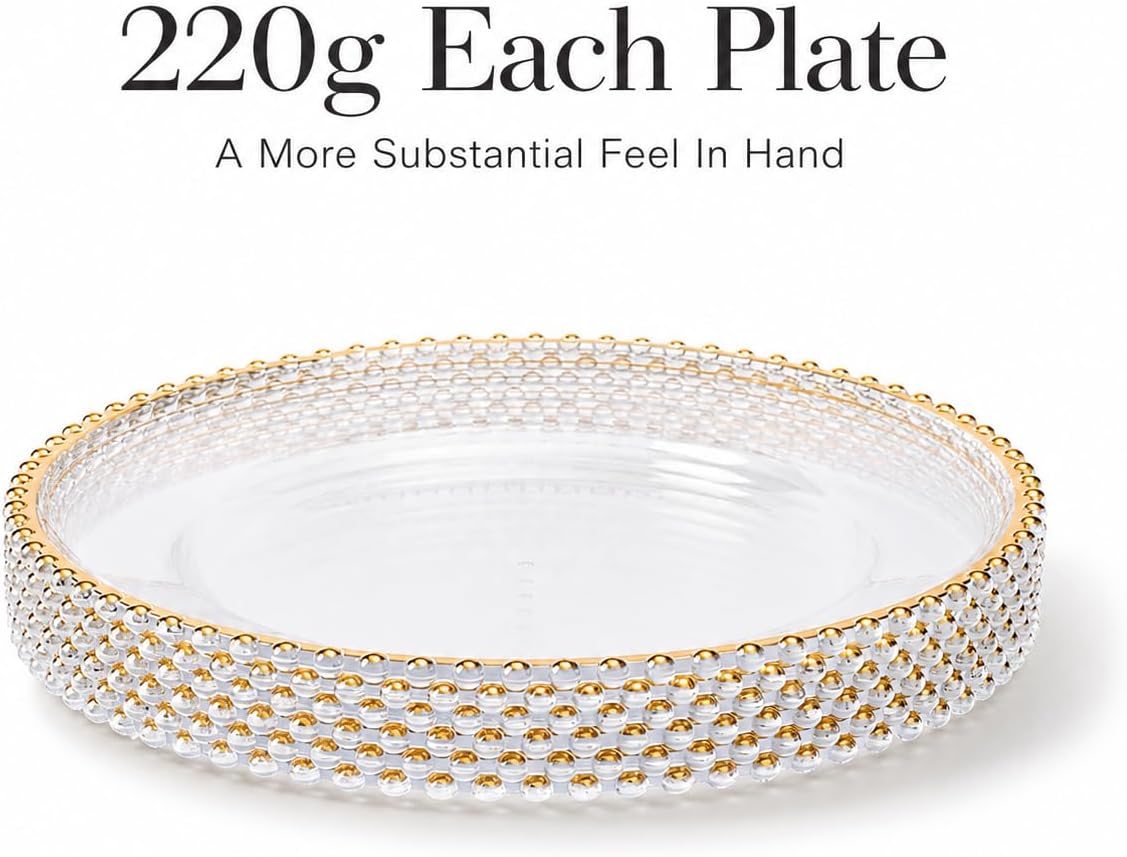 Plato Base Decorativo para la Mesa, 13 in Clear Charger Plates, 6 Pack