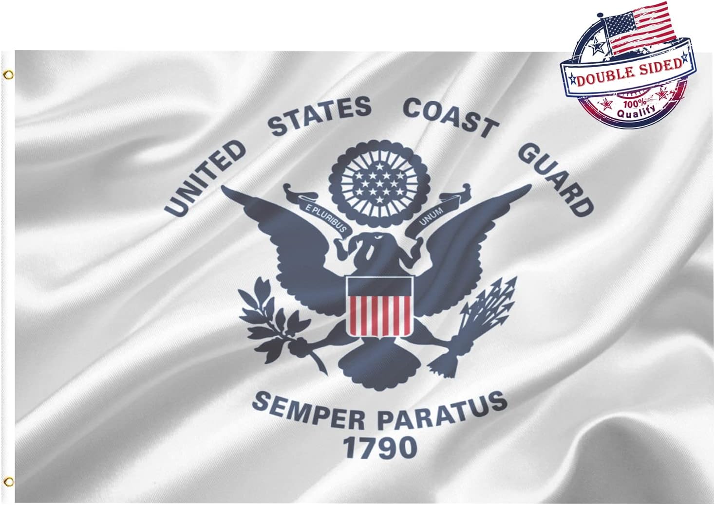 Mosprovie US Coast Guard Flag 4x6 Outdoor Double Sided- Heavy Duty 3ply United States Coast Guard Flag Super Durable 4 Rows Stitched Edge Canvas Header with 2 Brass Grommets