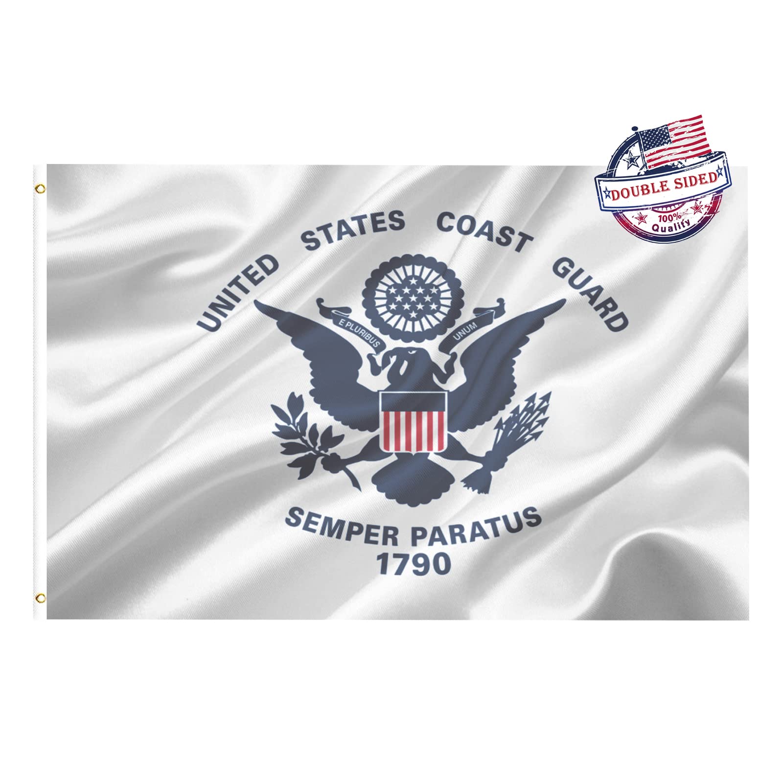 Mosprovie US Coast Guard Flag 4x6 Outdoor Double Sided- Heavy Duty 3ply United States Coast Guard Flag Super Durable 4 Rows Stitched Edge Canvas Header with 2 Brass Grommets