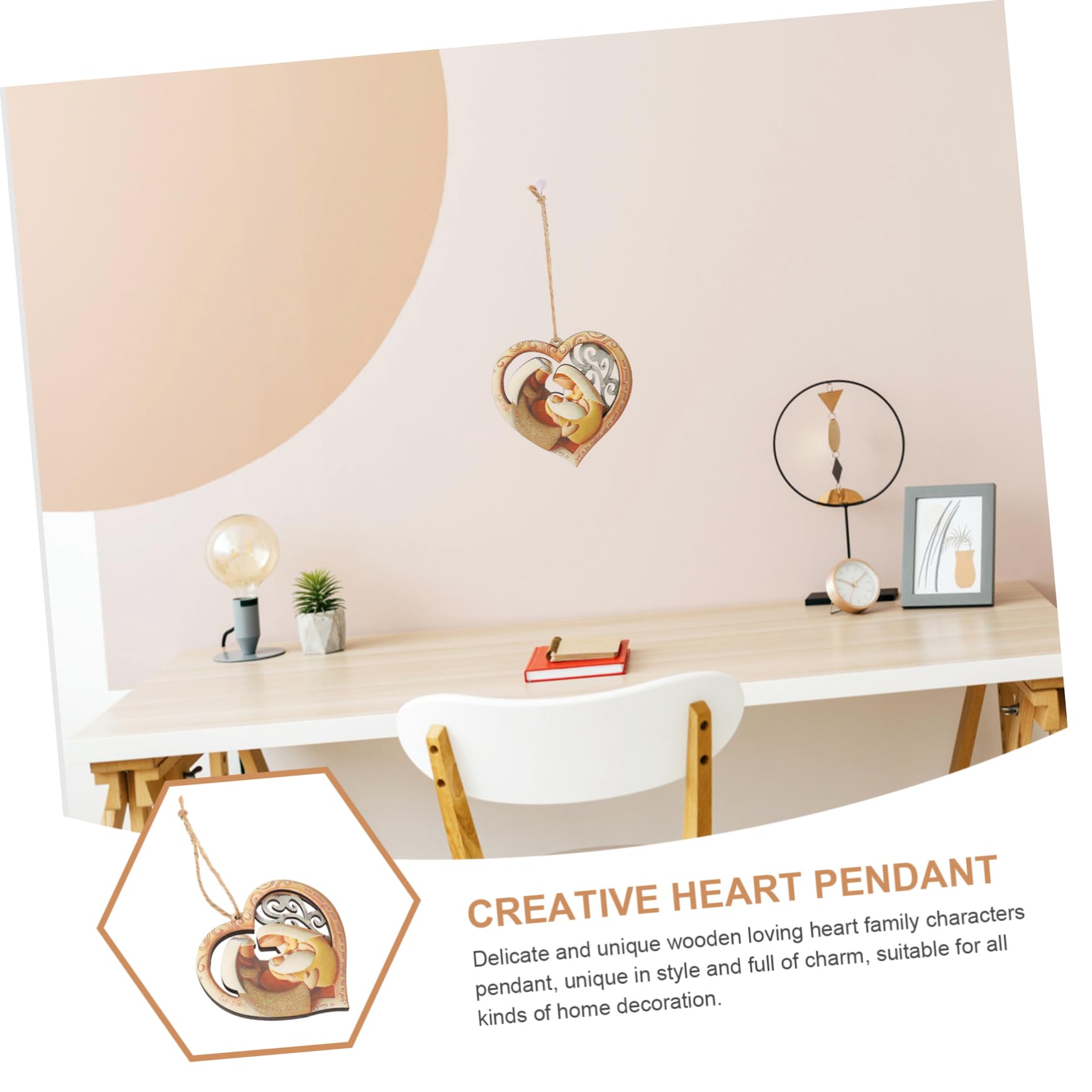 GALPADA 3stücke Holzanhänger Mit Liebevollem Herzen Und Familienfiguren Wanddeko Für Jedes Zimmer Für Wohnzimmer Kinderzimmer Büro Und Mehr Natural Wood Material Schlichte Eleganz