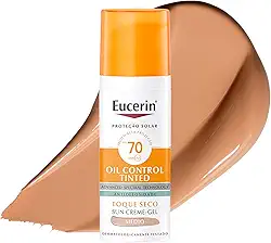 EUCERIN Protetor Solar Facial Oil Control Com Cor, FPS70 50ml, Antioleosidade, Proteção UVA, UVB e Luz Visível, Pele Oleosa