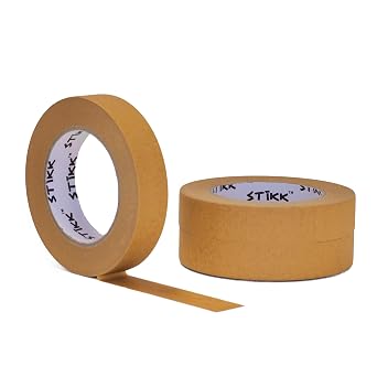 STIKK Painters Tape - 3pk Brown Painter Tape - 1 inch x 60 Yards - Paint Tape for Painting, Edges, Trim, Ceilings - Masking Tape for DIY Paint Projects - Residue-Free Painting Tape
