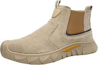 Hombres Primavera e Invierno Gran Tamaño Exterior BAU Zapatos de Trabajo Antideslizante Ligero y Desgaste Zapatos de Trabajo Impermeable Hombres Alto