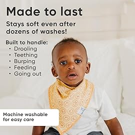 Copper Pearl 4 Pack Soft Cotton Baby Bibs for Drooling and Teething, Absorbent Drool Bibs for Baby Girl and Boy, Adjustable to Fit Newborns to Toddlers, Tons of Styles (Vance)