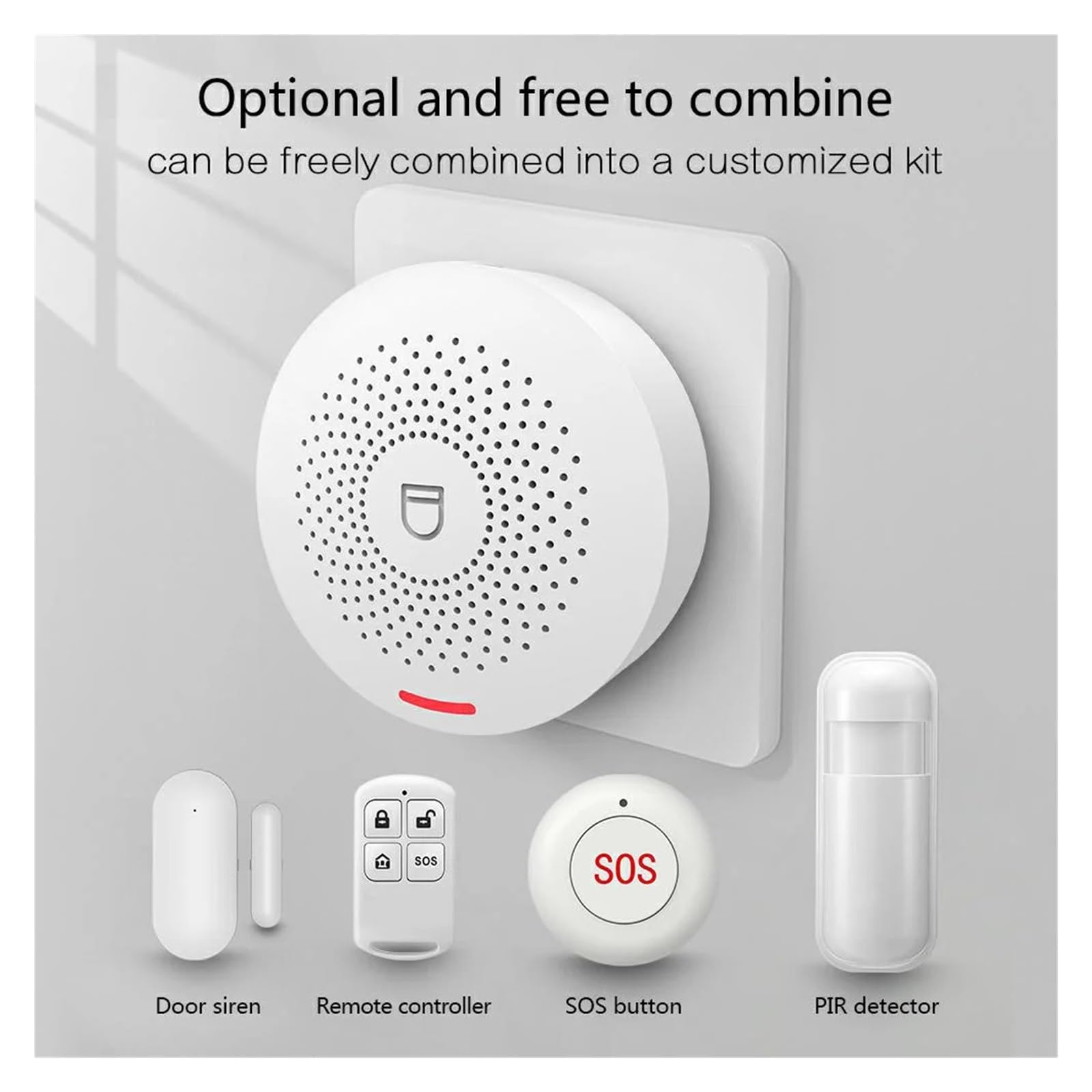 DELURA Système D'alarme De Sécurité Domestique WiFi Tuya, avec Capteur De Mouvement PIR, Kit De Capteurs Compatibles Zéro taux de Faux positifs (Color : H)