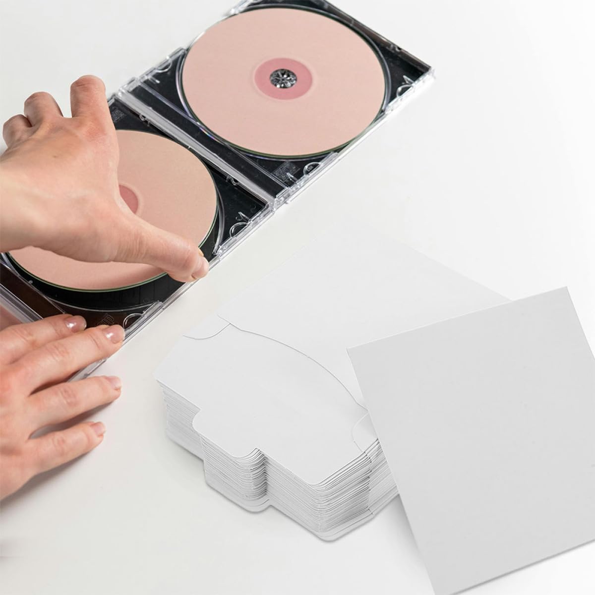 TOYANDONA 10 Weiße Karton CD Umschläge aus Papier für Sicheren Versand und Einfache Klassifizierung von Cds und USB Stäbe als Praktische Verpackungslösung