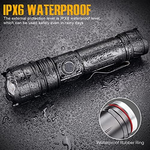 Garberiel Torches LED Super Bright, Rechargeable Torch 15000 lumens, Powerful Torches Battery Powered Water Resistant 5 Modes for Hiking Hunting Camping Emergency