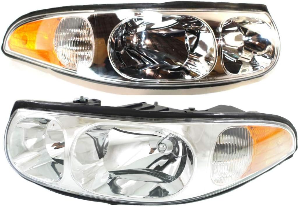 For 2000-2005 Buick Lesabre Headlight Passenger Side GM2503204 w/Marker Lamp; Custom; w/Smooth High Beam Surface For 25713548