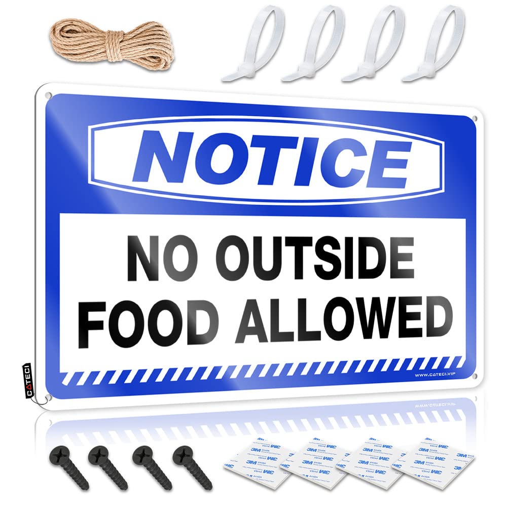 Ibwnbbusn Men's One Color Beer Decor Notice No Outside Food Allowed Tin Sign Funny Home Sign Sarcastic Signs(30X40cm)