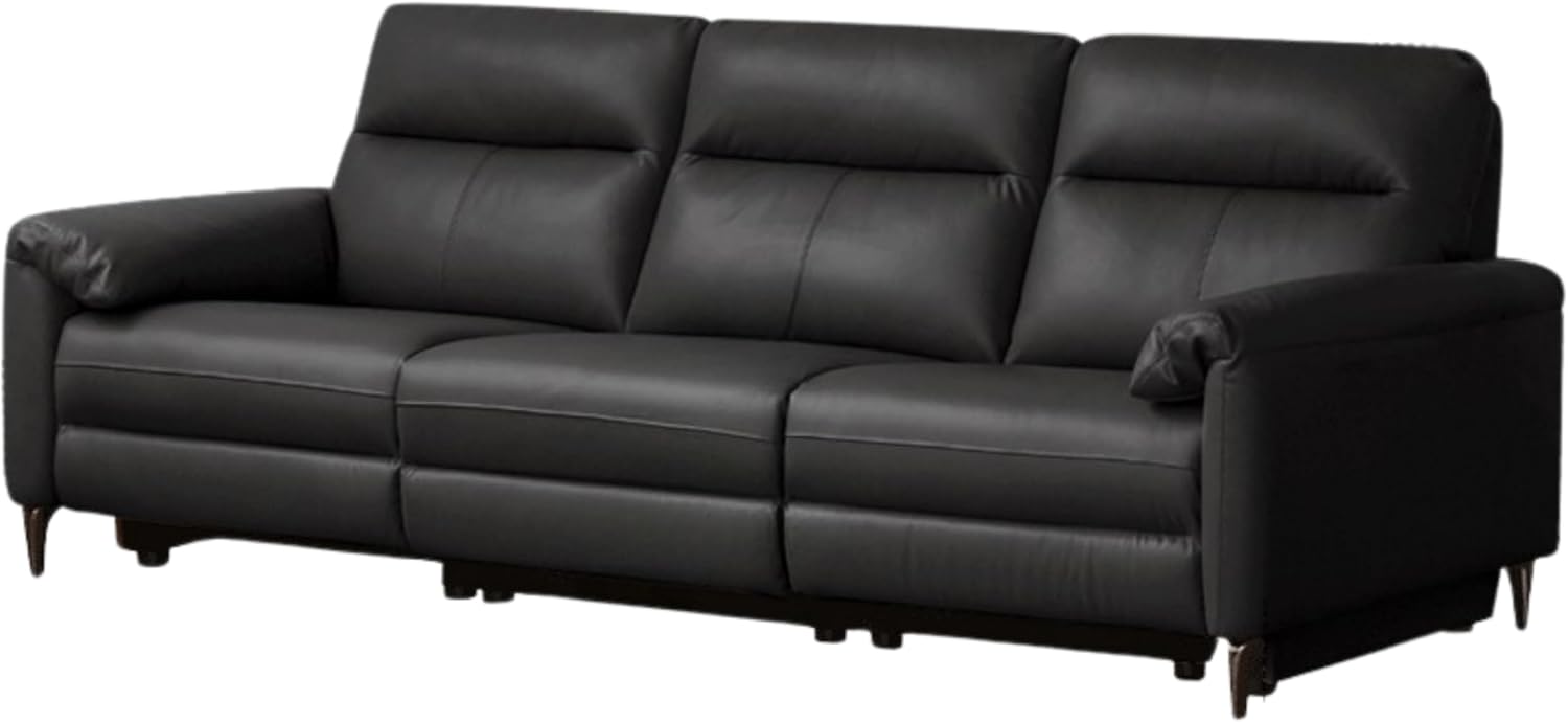 GVAwood Electric Zero-Wall Leather Sofa, Modern Italian-Inspired Design 98.4x38.6x38.2 inch / 250x98x97 сm/Leather Black/Left Electric