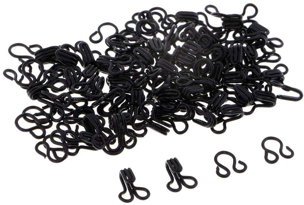 Comfortable Generous 50x Sewing Hooks and Eyes Closure Set (White, Black)