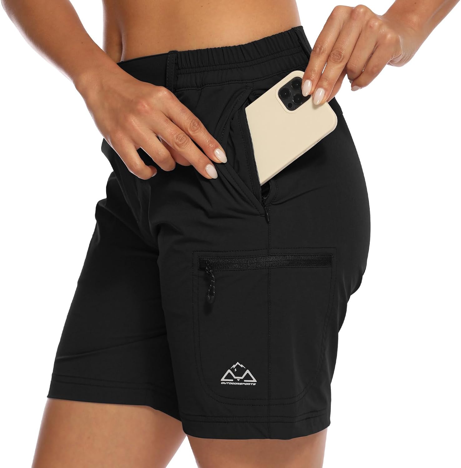 JHMORP Women's Hiking Shorts Stretch Quick Dry Golf Cargo Work Shorts with Zipper Pockets