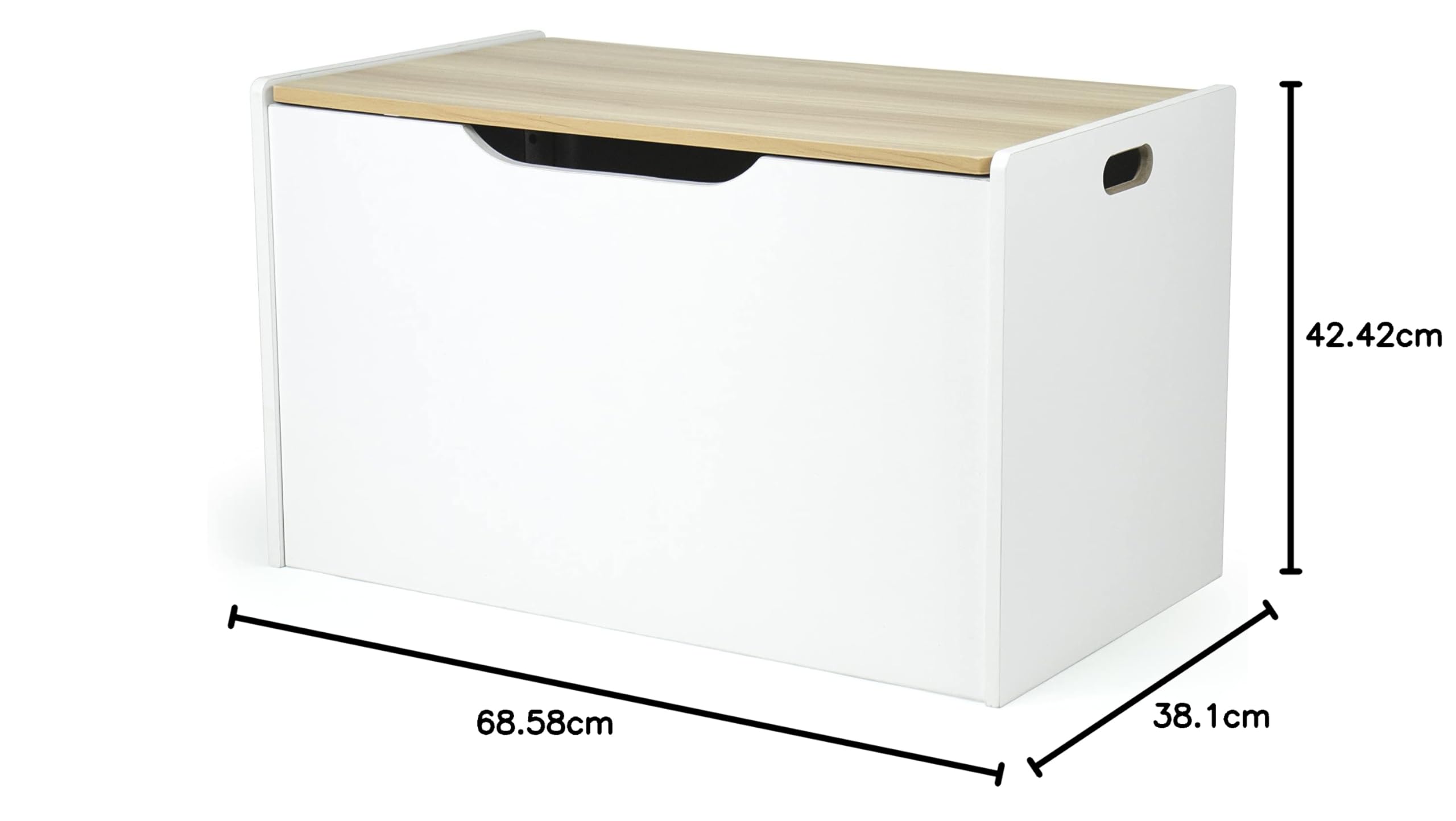 Humble Crew Hinged Toy Storage Chest with Lid, Natural Wood, Bois Naturel