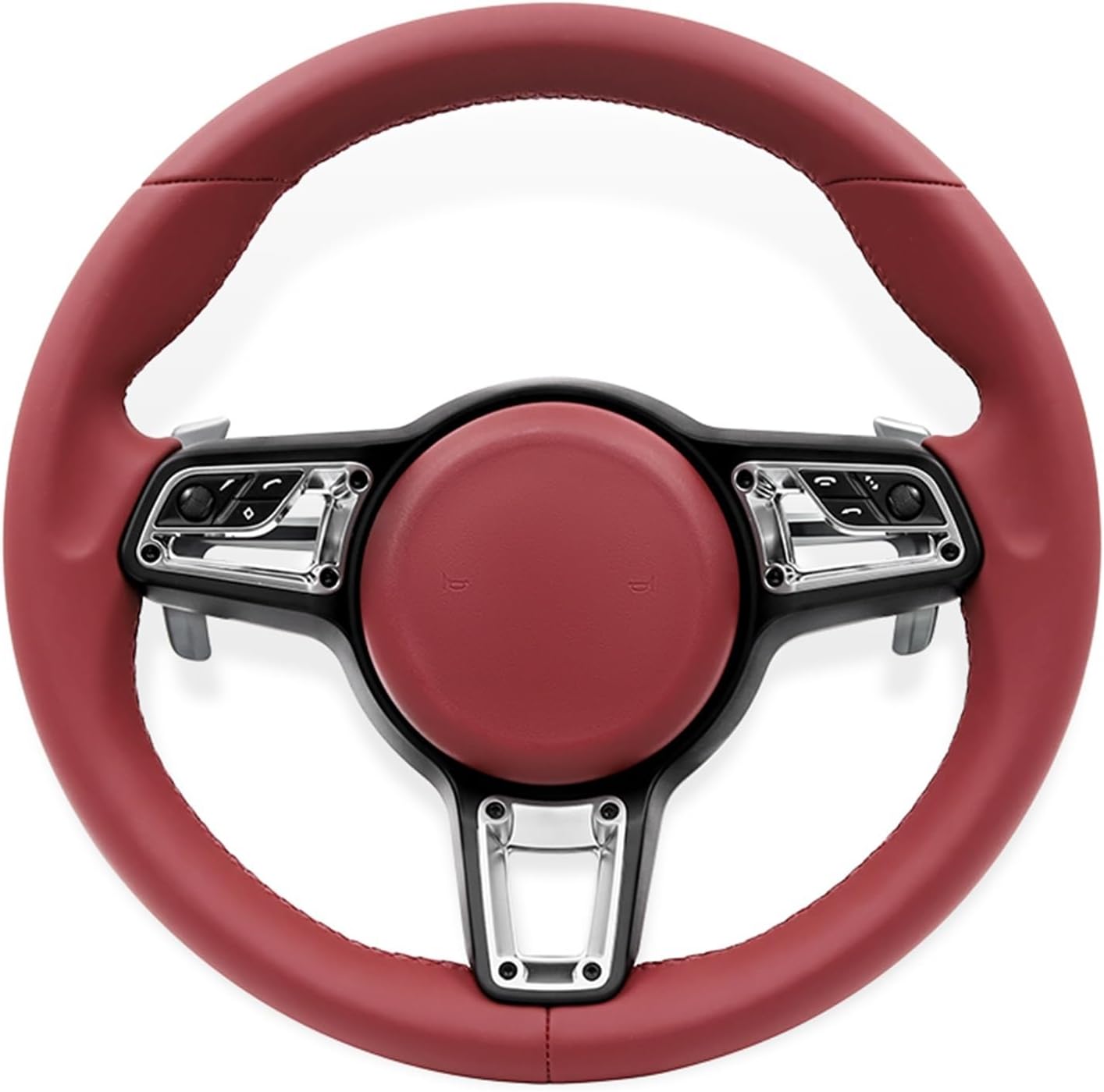 Leather Car Steering Wheel Fit For Porsche Cayenne For Boxster For Panamera Cayman 911 991 992 970 996 981 987 958 Accessories(C)