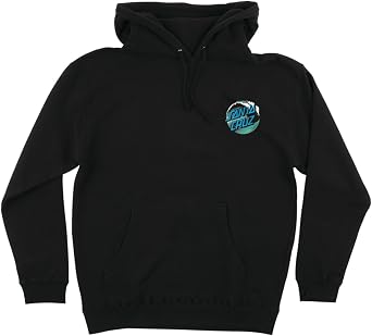 SANTA CRUZ Wave Dot P/O Hooded Heavyweight Sweatshirt Black Lg Mens