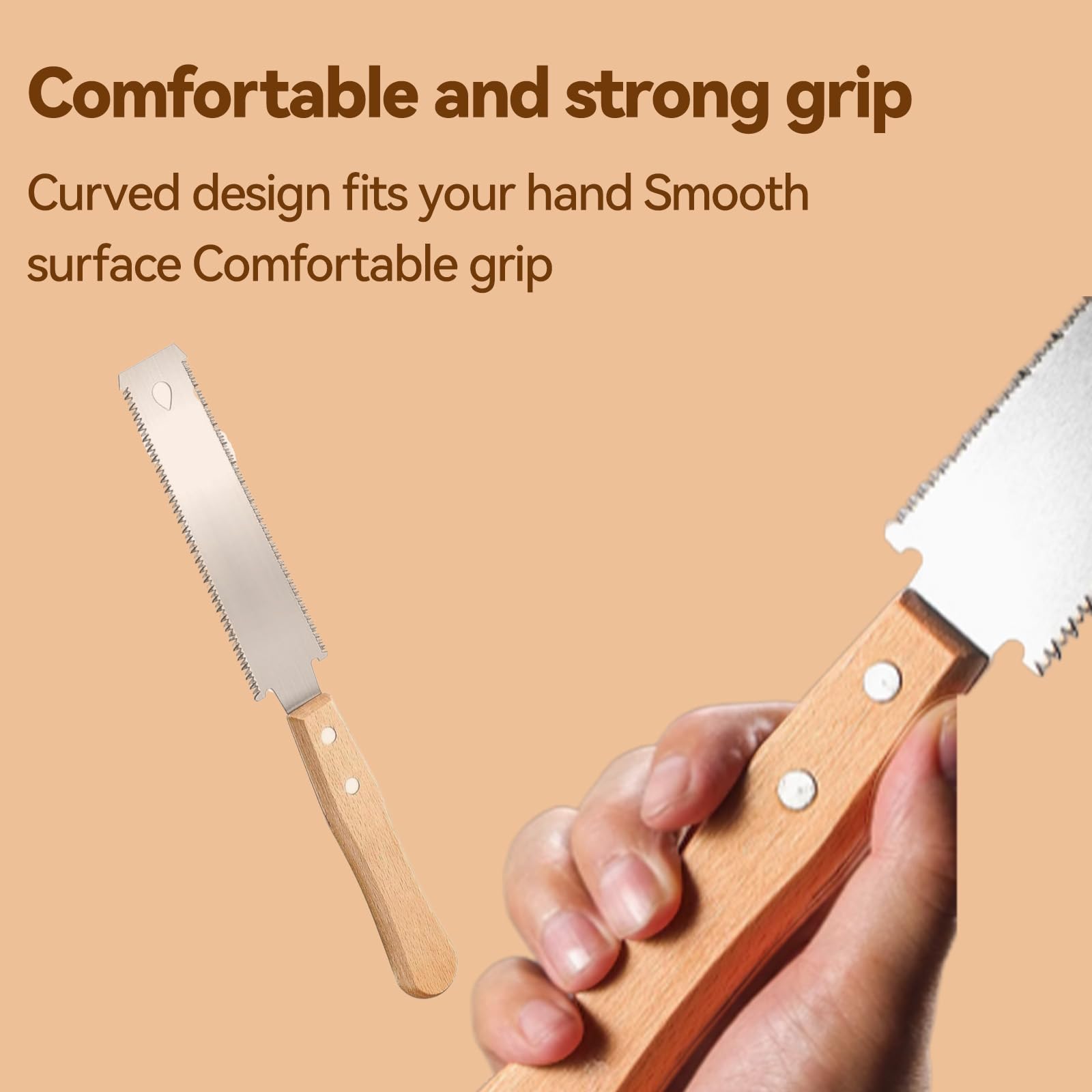 Xiciki Japanese Pull Saw Hand Saw, Fret Saw 14/17 TPI, Flush Cut 15cm Fine Tooth Double Edge Saw - Image 4