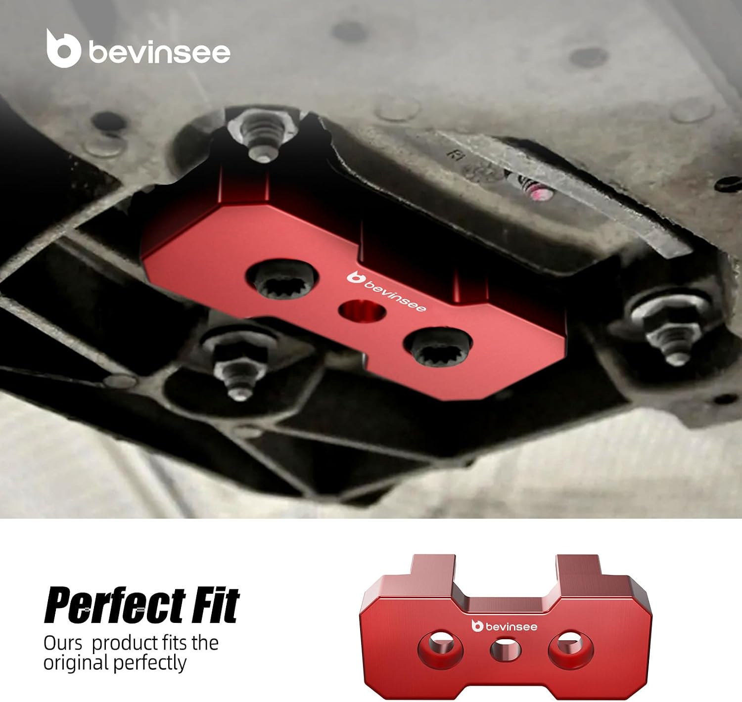 Bevinsee Transmission Mount Insert 8K0399151BD Compatible with B8 B8.5 A4 S4 RS4 A5 S5 RS5 Q5 SQ5 Billet Aluminum Red