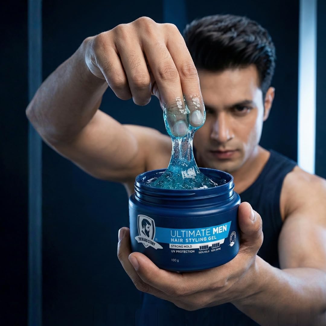 The Beard Story Hair Styling Gel For Strong Hold, 100% Shine, 100% Hold, 100 G