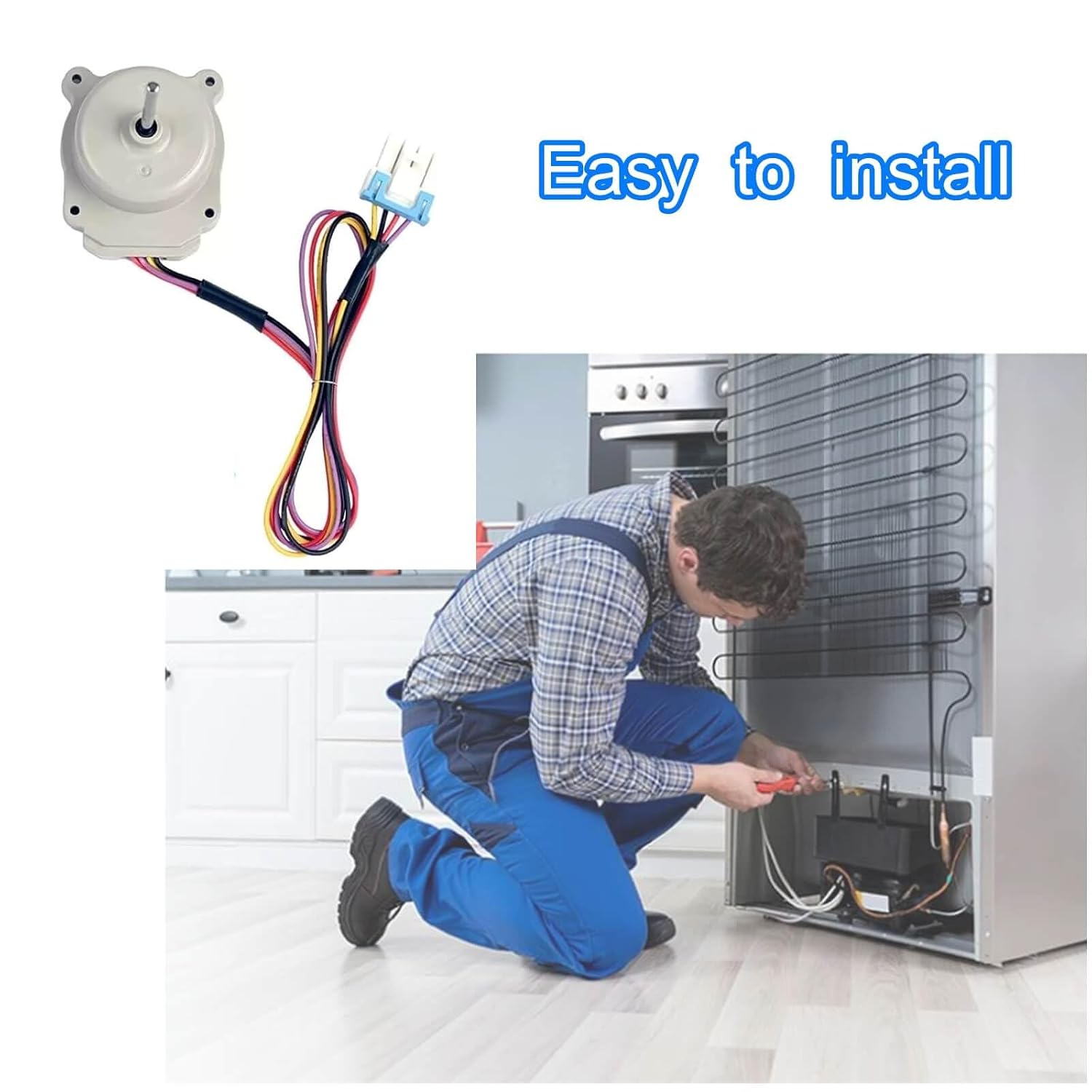 Refrigerator Evapoartor Fan Motor EAU65058313 EAU63103001, Fit for LG Kenmore Freezer ODM-056F-13 AP7178307 PS16662420 EAP16662420 EAP16662420 DC 12V 1A 4-Pin