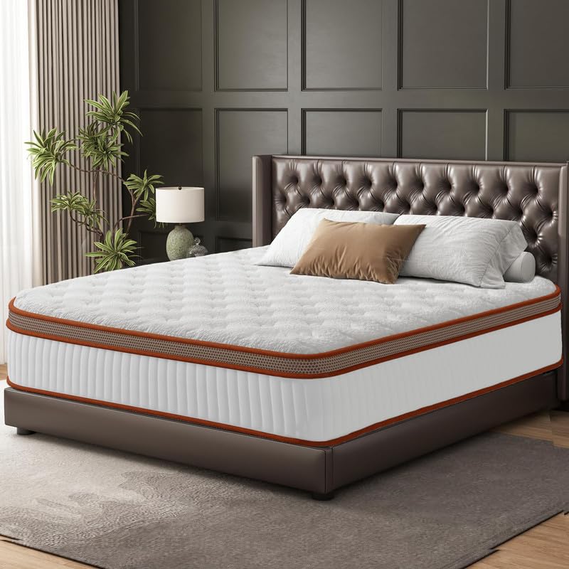 Colchón 140x200 cm Viscoelástica, Firmeza Media Confort, Híbrido Colchón Espuma y Muelles Ensacados, Oeko-Tex, Transpirable, 10 Zonas Ergonómico Altura 26 cm, Hipoalergénico y Antiácaros, Matrimonial