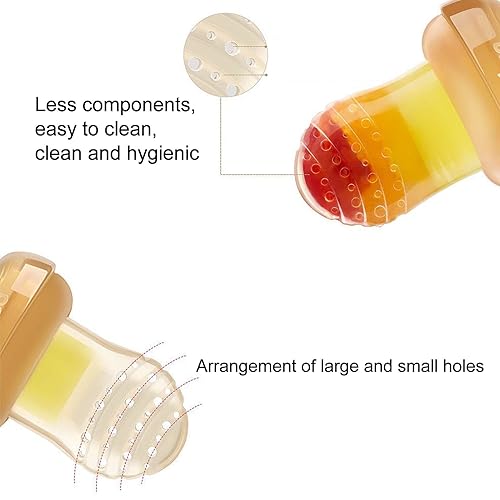 Miniatura 6 de 2pcs bebé alimentador de frutas chupete silicona niño niño dentición mordedora juguete