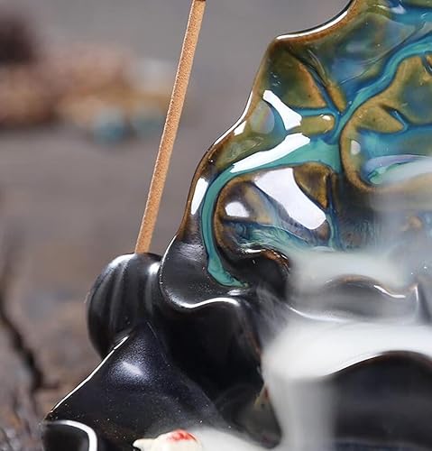 Miniatura 5 de Lotus Pond - Incienso de reflujo de luz de luna, aroma de cerámica, cascada de humo, incienso de Joss para aromaterapia