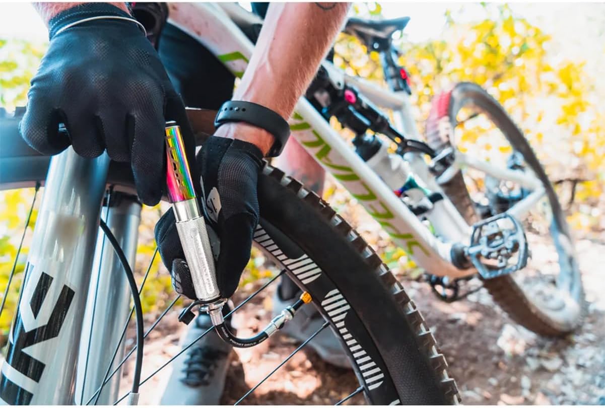 LEZYNE Pocket Drive Pro Mini Bicycle Hand Pump, High Pressure 160 PSI, Presta & Schrader with Valve Core Tool, Alloy Bracket Mount, Grip Textured, Easy to Use Bike Tire Pump