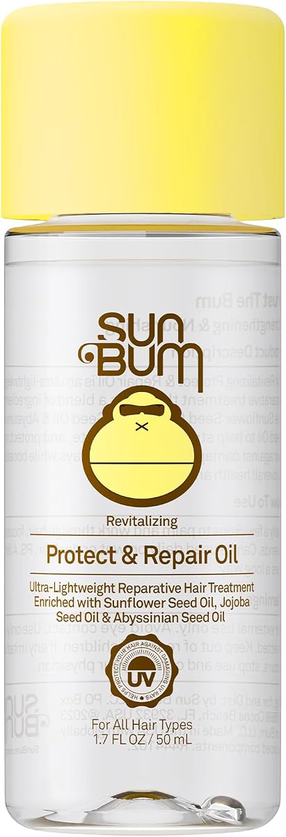 Revitalizing Hair Oil UV & Heat Protectant Treatment - 1.7 oz | Lightweight, Strengthens and Hydrates, UV Protection Against Heat Damage and Sun Rays, Enriched with Jojoba Oil