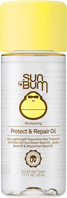 Revitalizing Hair Oil UV & Heat Protectant Treatment - 1.7 oz | Lightweight, Strengthens and Hydrates, UV Protection Against Heat Damage and Sun Rays, Enriched with Jojoba Oil