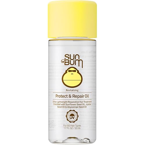 Sun Bum Revitalizing Protect and Repair Hair Oil - Light-weight Hair Care Treatment - Strengthen and Hydrates - UV Protection against Heat Damage and Sun Rays - Enriched with Jojoba Oil - 1.7 oz