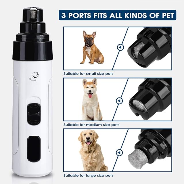 Foto 3 de 7 de Molinillo de uñas para Mascotas cortaúñas eléctrico silencioso para s cortadora de Patas de con Carga USB…