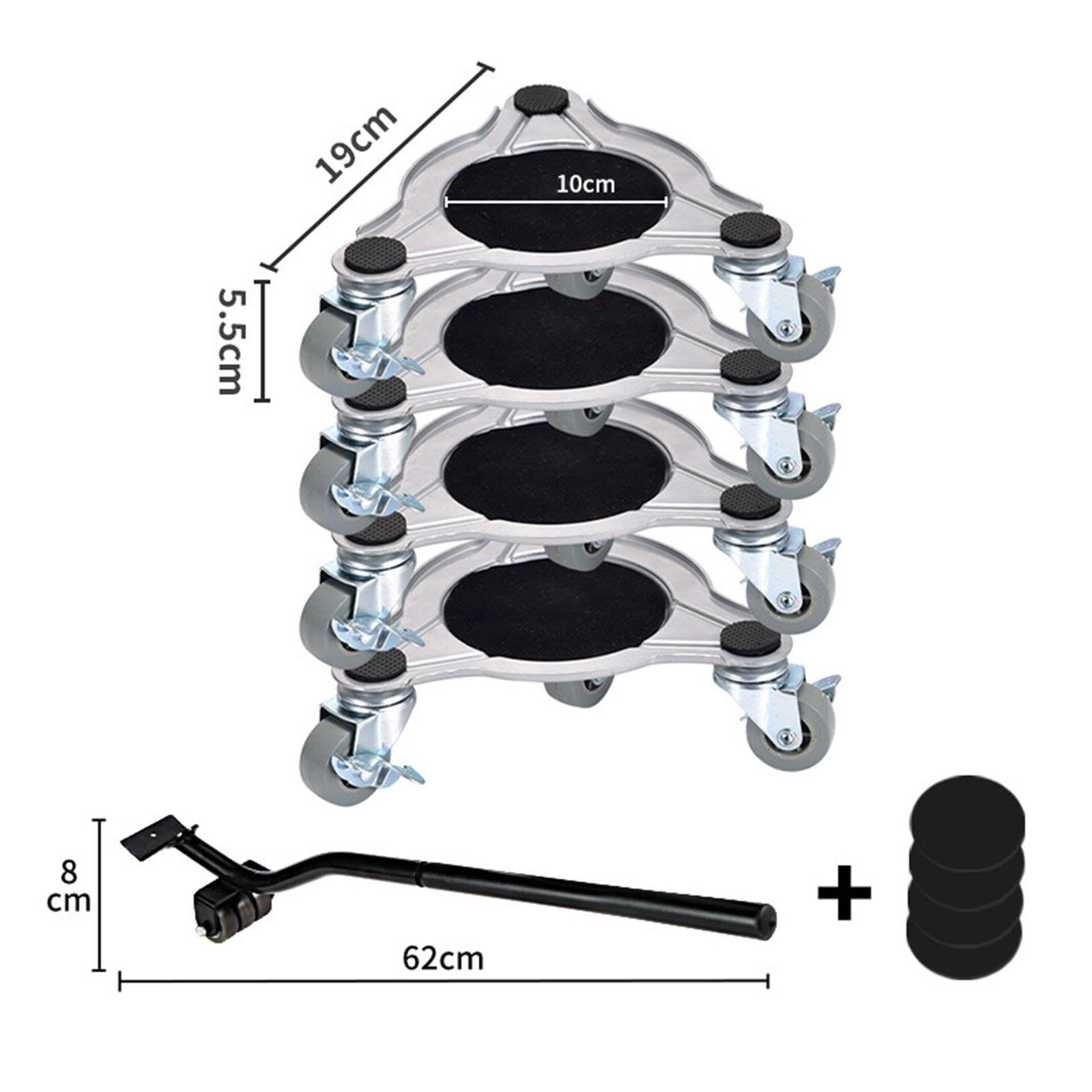 Homyl 9 Stück Möbelheber Möbeltransporter Möbelgleiter Möbelroller Aus Kohlenstoffstahl mit 360 Grad Rädern Rutschfester Konstruktion Und Leichter Handhabun, 19 cm x 5.5 cm
