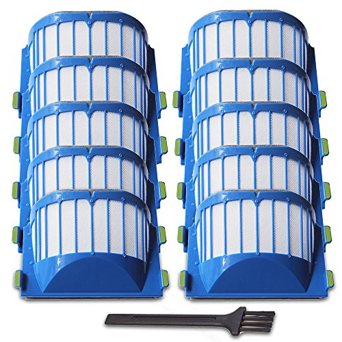 YOKYON Replacement Parts 10 Aero Vac Filters Kit for iRobot Roomba 500 600 Series 536 550 551 614 620 630 645 650 655 660 665 670 671 675 677 680 685 690 692 694 695 Vacuum Cleaner Accessory by YOKYON - Used condition - US$11.92