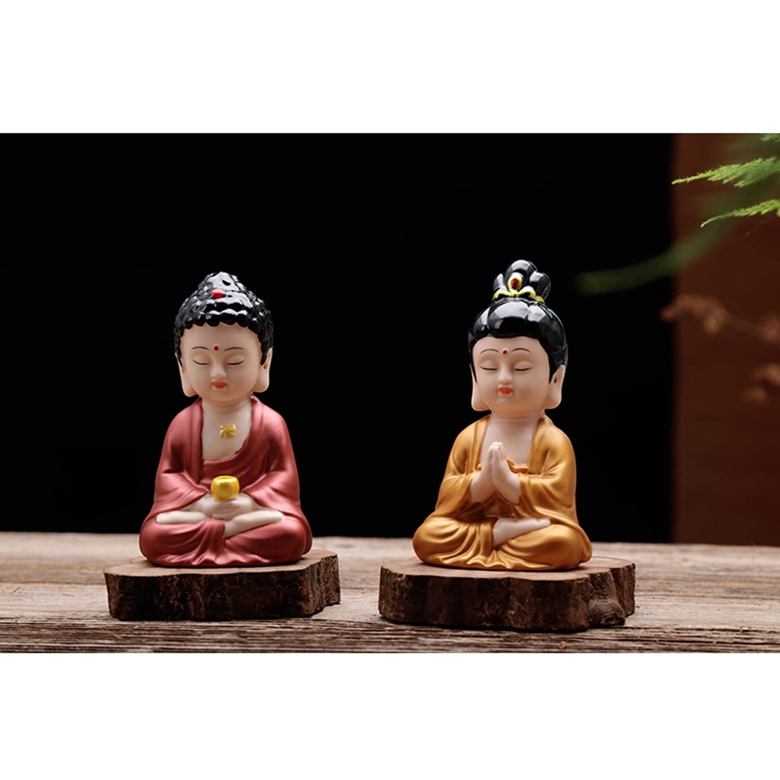 ULTRAWAVE Posąg Buddy Ręcznie robiony ceramiczny posąg Buddy Feng Shui Rzemiosło Buddy Statua Wnętrze samochodu Ozdoby Figurki Posąg Zen posągi buddyjskie (kolor: G)