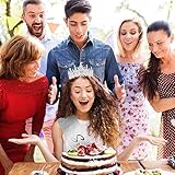 KIUEZIR 16th Silver Birthday Tiara & Sash Set - Luxury Rhinestone Crown with Side Comb & "Sweet 16" Glitter Fabric Sash, Durable Alloy Headpiece for Birthday Celebrations & Themed Parties - Image 6