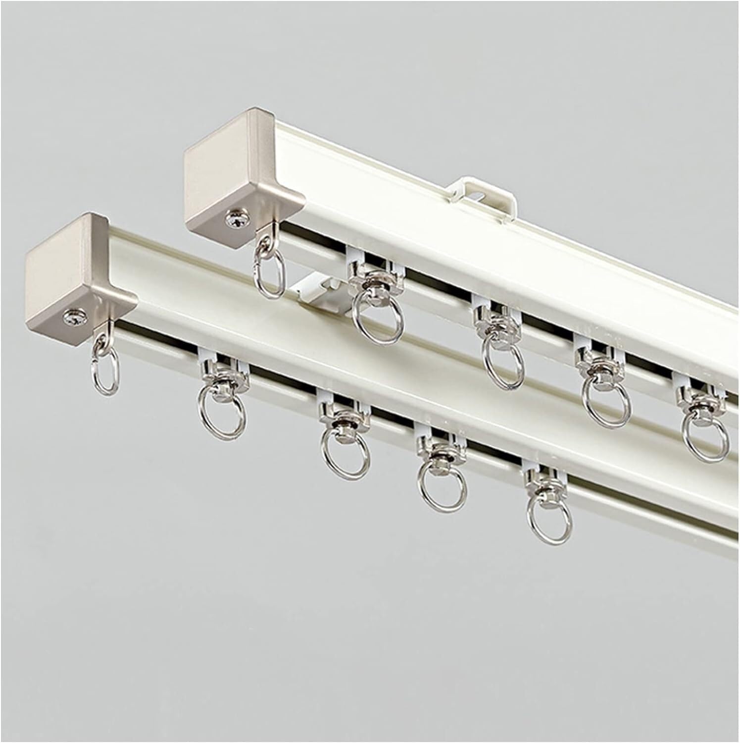 Aluminum Alloy Curtain Track System - 1m (3.3ft) Ceiling or Wall-Mounted Room Divider with Rollers & Installation Kit - Versatile A Wall Color, Ideal for Home & Office Spaces