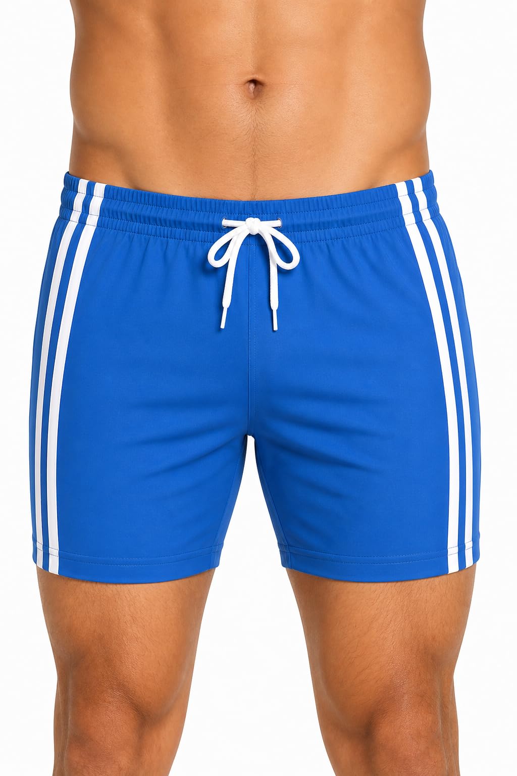 men's athletic gym shorts | blue quick dry running shorts with drawstring | lightweight sports training activewear