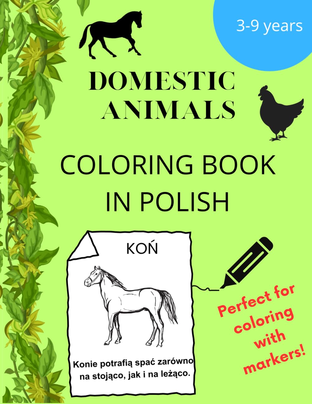 Coloring book in Polish Domestic animals: Discover Fun Animal Facts While Coloring I Activity Book in Polish I Coloring Book for Boys&Girls I