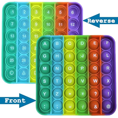 2 In 1 Fidget Toys, Abc Learning & 1-30 Math Educational Toys, Poppers Fidget Toys, For Teachers To Make Various Math Tools [26 Letters On One Side | Numbers 1-30 On The Other Side] (1 Pack) #TOP1