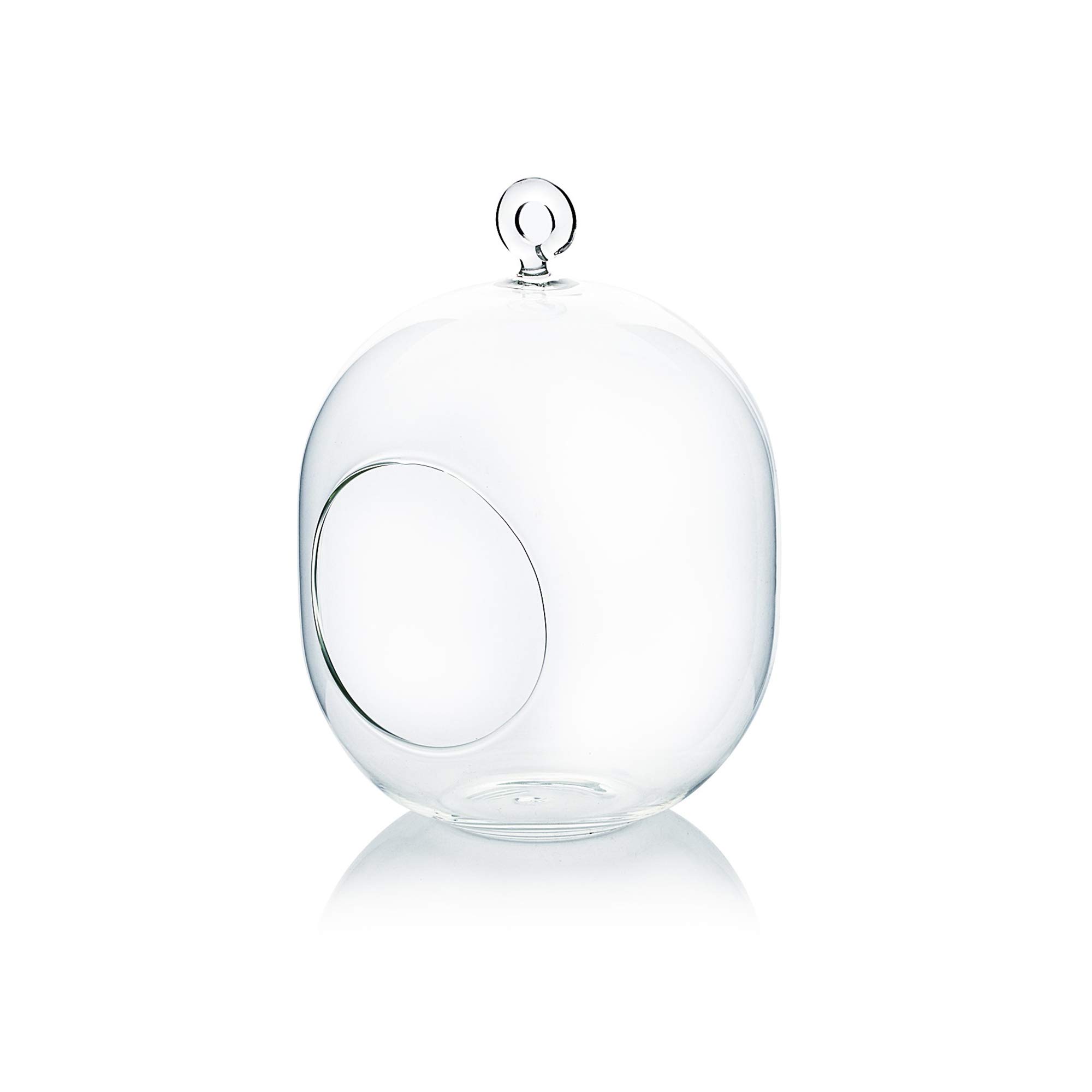 WGV Hanging Glass Plant Terrarium, Width 5", Height 6", Lantern DIY Air Succulent Planter Clear Tea Light Votive Candle Holder, Wedding Event Office