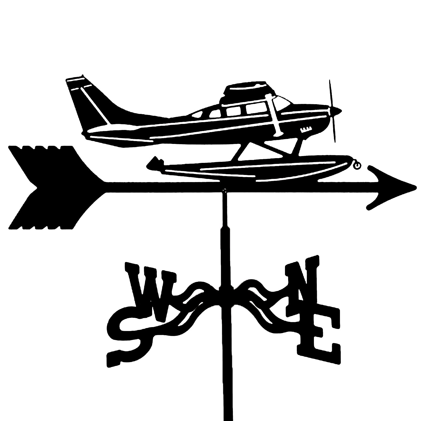 WIQUYBML Weathervane Metal Wind Vane Weathercock Direction Indicator Garden Home Outdoor Ornaments/D/35 * 50Cm