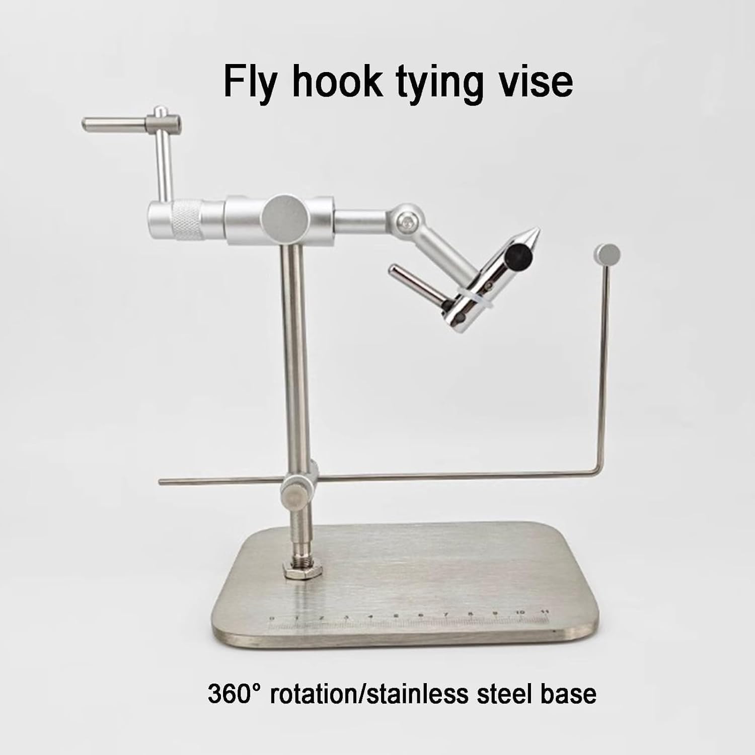 Rotary Fly Tying Vise Tool, Fly Fishing Vice Kit with Spool Holder, 360° Rotation, Adjustable Rotation Smoothness, for Fishing Enthusiasts, Fishing Clubs and Fishing Tackle Shops