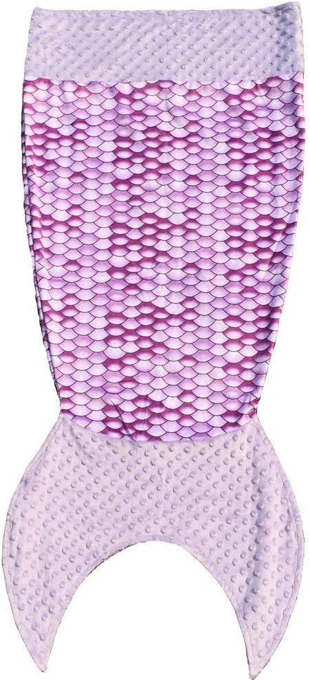 Girls Scales Dot Velboa Mermaid Tail Blanket (Large - 59", Purple)