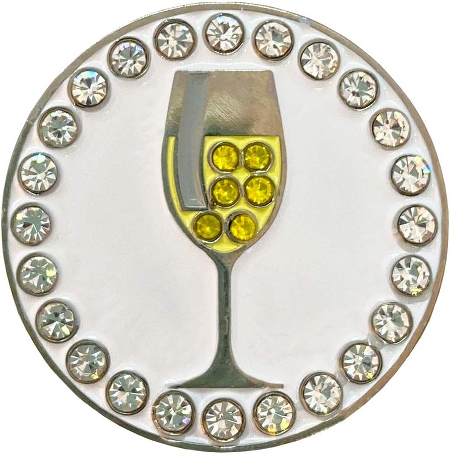 review Giggle Golf Bling White Wine Golf Ball Marker with A Magnetic Grapes Shaped Hat Clip for Women