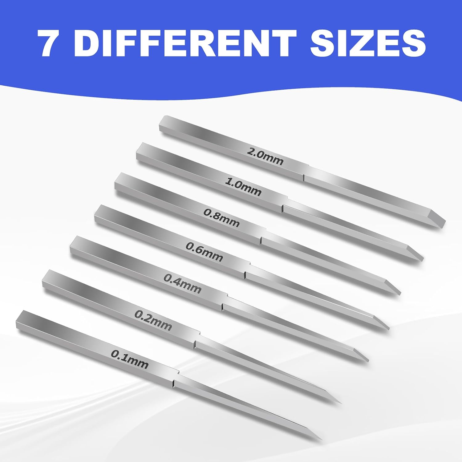 Prime Model Scriber Tool Kit 7 Blades (0.1/0.2/0.4/0.6/0.8/1.0/2.0mm) Chisel Tool for Gundam Resin Carving, Panel Lining & Scale Model Building.