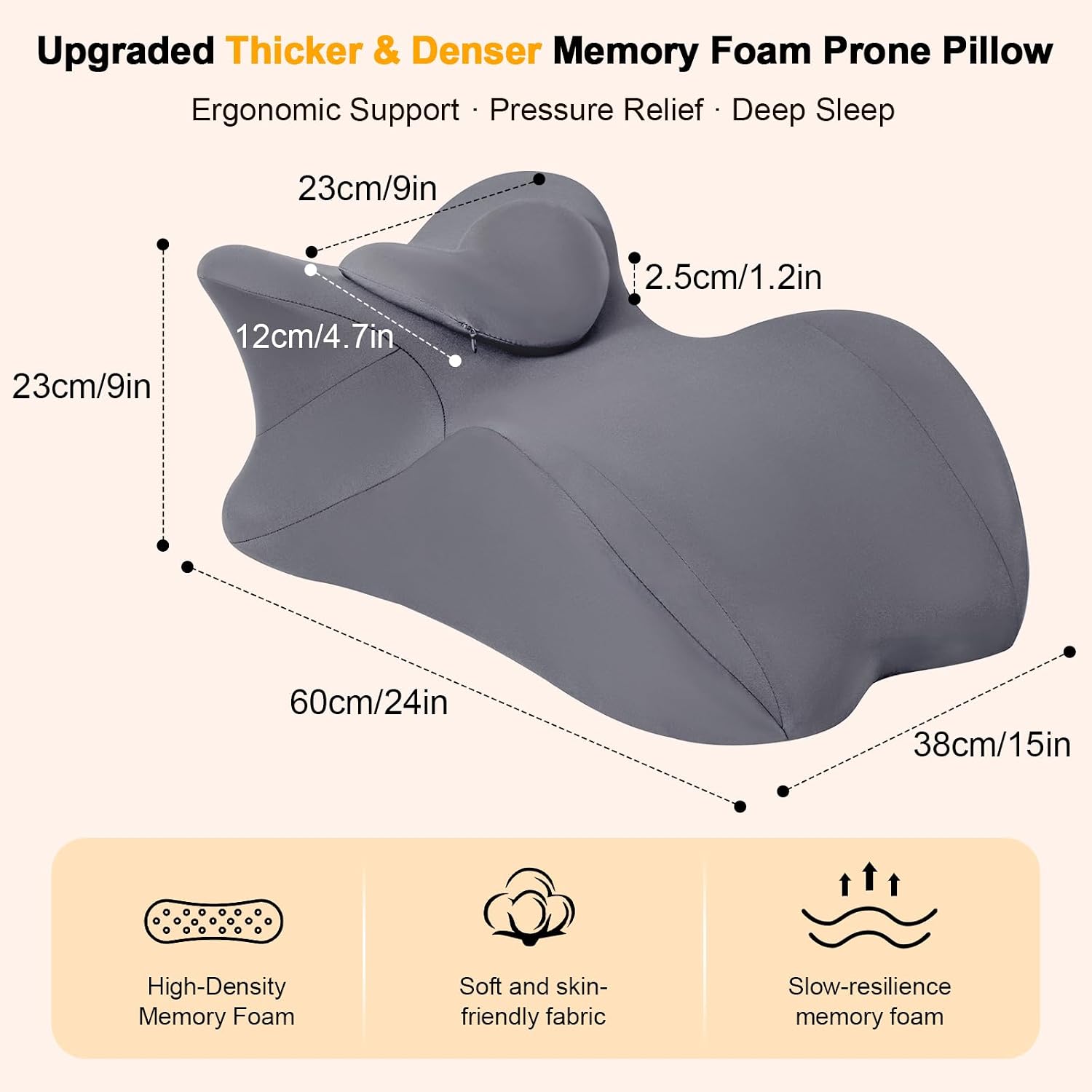 Memory Foam Wedge Pillow for Intimacy Couples, Ergonomic Support Pillow