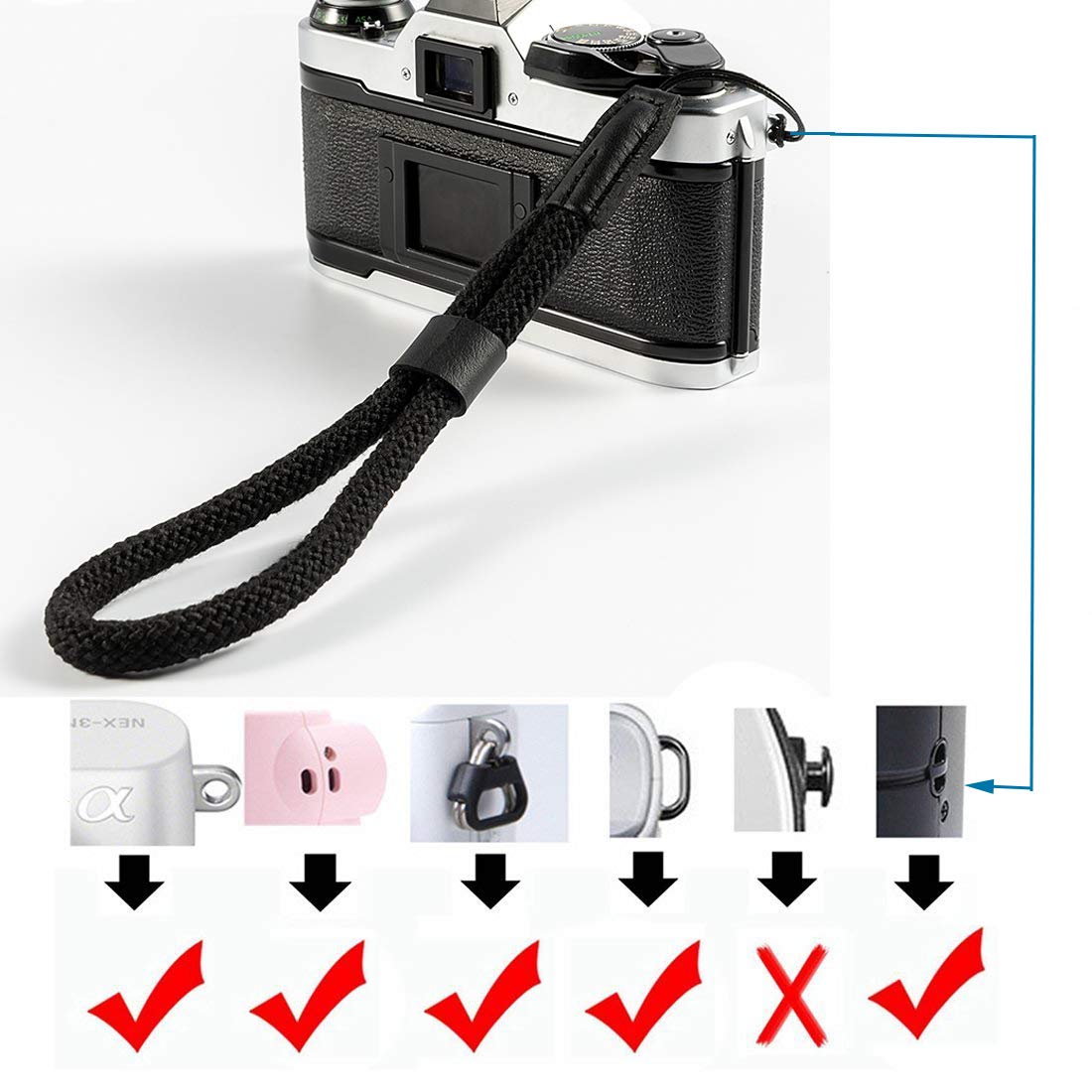 KLIOMAX Handschlaufe Für Kameras – Gepolstert, Verstellbar, Für DSLR, Spiegellose & Kompaktkameras, Schwarz