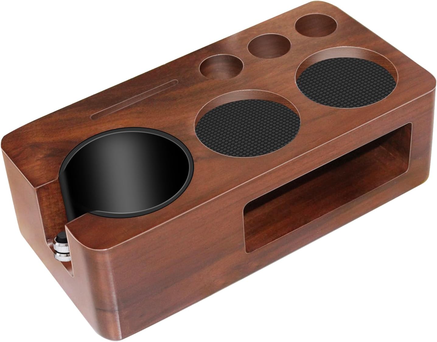 Espresso Tamping Station,Multifunctional Tamping Station,Non-slip Tamper Station,Espresso Station fit for storage 51-58mm Tamper Distributor Portafilter,Walnut Tamper Holder,Coffee Portafilter Holder